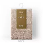 Obrus 140x260 ISLA ciemny beż z żakardowym wzorem liści bananowca - 2