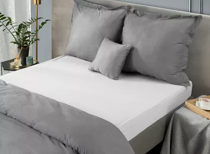 Prześcieradło z satyny bawełnianej z gumką NOVA 3 białe 180x200