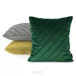 Poszewka welwetowa 45x45 NALA 3 granatowa przeszywana w geometryczny wzór pasów - 2