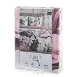 Pościel bawełniana 220x200 PEONY biała wrzosowa z wzorem piwonii z kolekcji Classic Family - 7