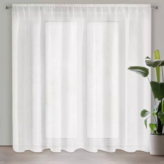 Firana na taśmie 350x250 REBECCA kremowa o strukturze drobnego deszczyku