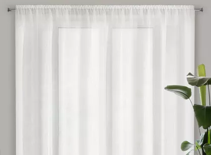 Firana na taśmie 350x250 REBECCA kremowa o strukturze drobnego deszczyku