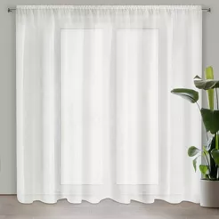 Firana gotowa na taśmie 350x250 REBECCA kremowa o strukturze drobnego deszczyku