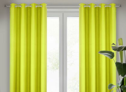 Zasłona na przelotkach 140x250 RITA jednokolorowa limonkowa z miękkiej tkaniny