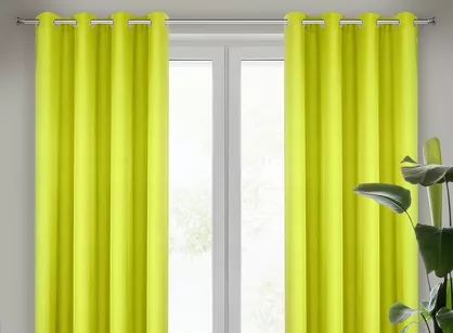 Zasłona na przelotkach 140x250 RITA jednokolorowa limonkowa z miękkiej tkaniny
