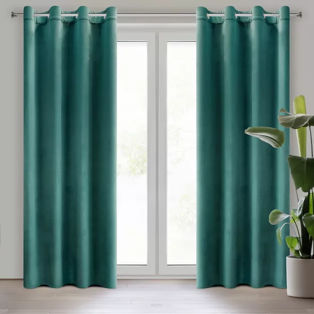 Zasłona  na przelotkach 140x250 ROSA welwetowa ciemny turkus 140x250 Design 91