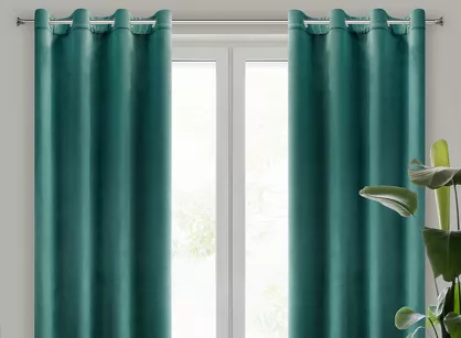 Zasłona gotowa na przelotkach 140x250 ROSA welwetowa ciemny turkus 140x250 Design 91