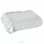 Narzuta jednokolorowa 170x210 VANESA srebrna obszyta marszczoną falbaną - 2