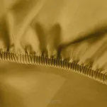 Prześcieradło z satyny bawełnianej z gumką DINA musztardowe 100x200 z kolekcji Diva Line - 4