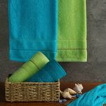 Ręcznik 50x90 SUZI biały z kontrastującą stebnowaną bordiurą w delikatne paseczki 500 g/m2 - 8