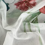 Zasłona na przelotkach 140x250 RISA biała z etaminy drukowana wzorem ciemno różowych polnych kwiatów - 3