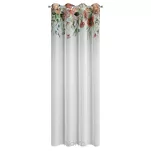 Zasłona na przelotkach 140x250 RISA biała z etaminy drukowana wzorem ciemno różowych polnych kwiatów - 6