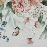 Zasłona na przelotkach 140x250 RISA biała z etaminy drukowana wzorem ciemno różowych polnych kwiatów - 2