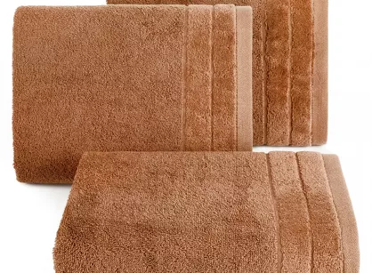 Ręcznik bawełniany 30x50 DAMLA ceglany gładki z subtelną bordiurą