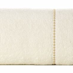 Ręcznik 70x140 SUZI kremowy z kontrastującą stebnowaną bordiurą w delikatne paseczki 500 g/m2
