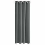 Zasłona na przelotkach 140x250 RITA jednokolorowa grafitowa z miękkiej tkaniny - 9