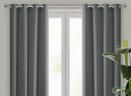Zasłona na przelotkach 140x250 RITA jednokolorowa grafitowa z miękkiej tkaniny