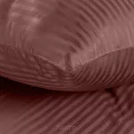 Pościel satynowa 220x200 VERA jednokolorowa gładka burgundowa w prążki - 3