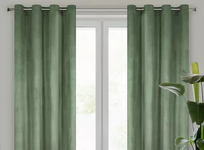 Zasłona gotowa na przelotkach 140x250 ROSA welwetowa ciemna mięta Design 91