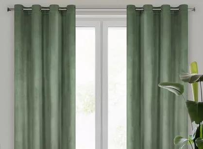 Zasłona  na przelotkach 140x250 ROSA welwetowa ciemna mięta Design 91