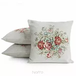 Poszewka gobelinowa 45x45 1233 popielata z wzorem kwiatowym - 3