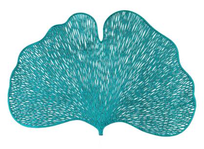 Podkładka na stół 30x45 GINKO turkusowa w kształcie liścia miłorzębu