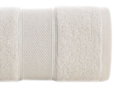 Ręcznik bawełniany 30x50 LIANA kremowy zdobiony bordiurą z błyszczącą nicią