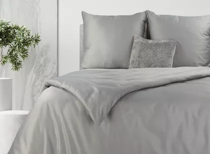 Pościel bawełniana 220x200 HARMONY srebrna gładka