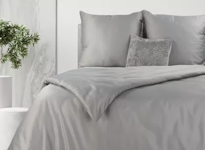 Pościel bawełniana 220x200 HARMONY srebrna gładka