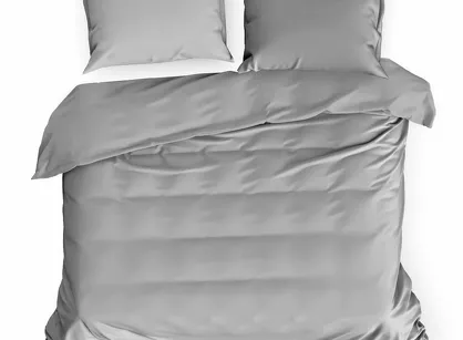 Pościel bawełniana 220x200 HARMONY srebrna gładka