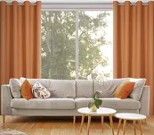 Zasłona na przelotkach 140x250 RITA jednokolorowa ruda z miękkiej tkaniny - 7