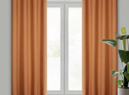 Zasłona na przelotkach 140x250 RITA jednokolorowa ruda z miękkiej tkaniny