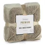 Koc jednokolorowy 150x200 TEDY beżowy imitujący buklę - 2