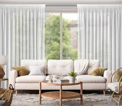 Firana na taśmie 300x270 MARGO biała błyszcząca o gęstym drobnym splocie - 15