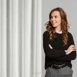 Firana na taśmie 300x270 MARGO biała błyszcząca o gęstym drobnym splocie - 17