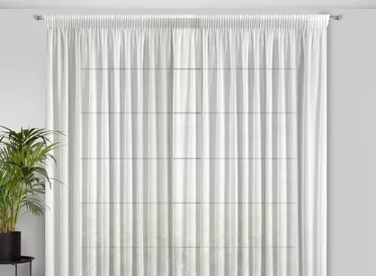 Firana na taśmie 300x270 MARGO biała błyszcząca o gęstym drobnym splocie