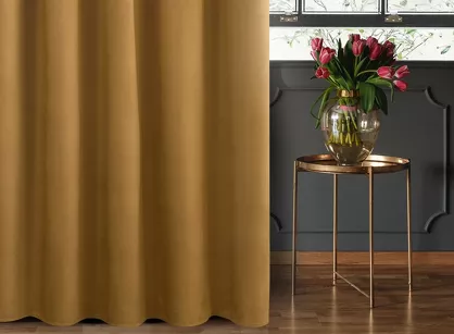 Zasłona gotowa na taśmie 140x270 SIBEL welwetowa Pierre Cardin miodowa jednokolorowa