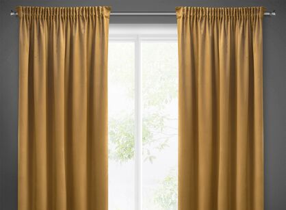 Zasłona na taśmie 140x270 SIBEL welwetowa Pierre Cardin miodowa jednokolorowa