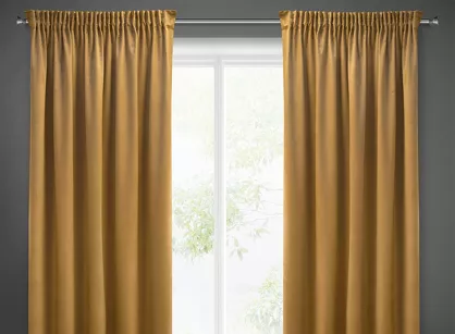 Zasłona gotowa na taśmie 140x270 SIBEL welwetowa Pierre Cardin miodowa jednokolorowa