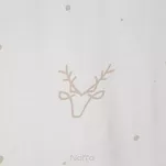 Pościel świąteczna 160x200 BOSQUE biała beżowa renifery z satyny bawełnianej - 2