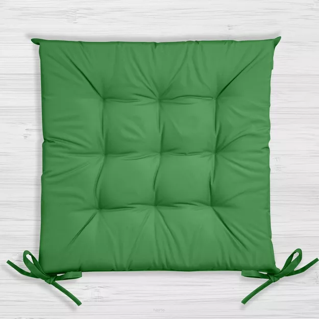 Poduszka 40x40 GARDEN zielona siedzisko na krzesło pikowana z troczkami wodoodporna