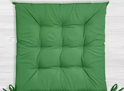 Poduszka 40x40x5 GARDEN zielona siedzisko na krzesło pikowana z troczkami wodoodporna