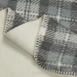 Koc świąteczny 200x220 SANTA 2 szary kremowy bawełniany w kratę - 3
