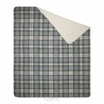 Koc świąteczny 200x220 SANTA 2 szary kremowy bawełniany w kratę - 2