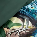 Pościel z makosatyny 160x200 PAVO zielona paw egzotyczny wzór z kolekcji Premium - 3