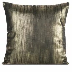 Poszewka welwetowa 45x45 EMILA czarna z szampańskim przecieranym wzorem