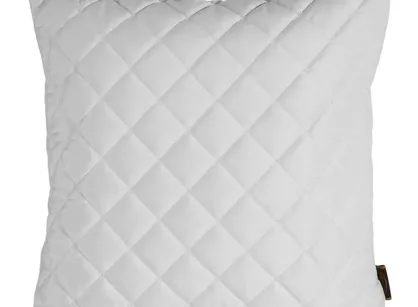 Poszewka welwetowa 45x45 RIA 1 biała przeszywana grubą nicią w drobne romby