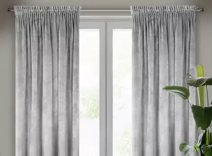 Zasłona na taśmie 140x270 VILLA welwetowa stalowa o aksamitnej strukturze