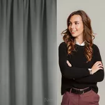 Zasłona na taśmie 130x300 CARLO zaciemniająca typu blackout popielata z tkaniny strukturalnej - 17