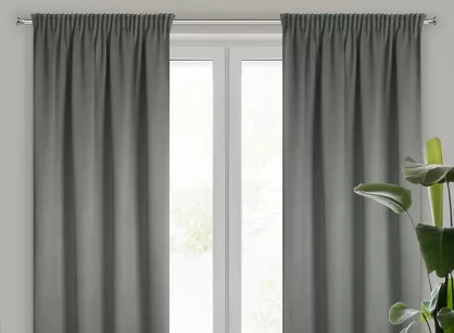 Zasłona na taśmie 130x300 CARLO zaciemniająca typu blackout popielata z tkaniny strukturalnej
